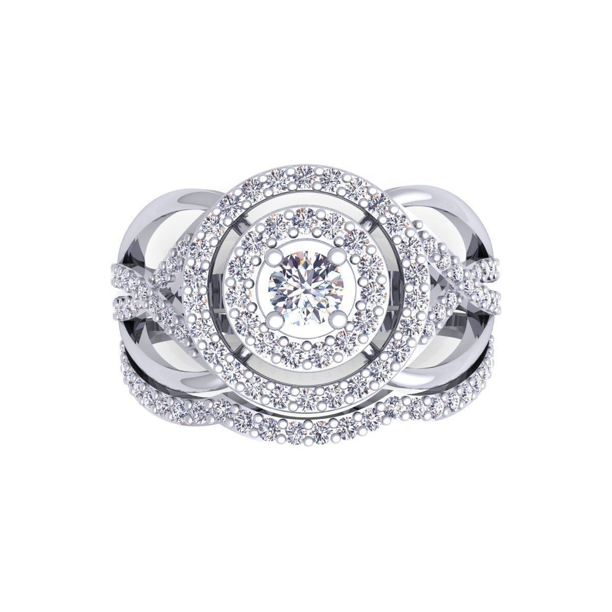 Fancy Woman Set Ring  3D print model_5