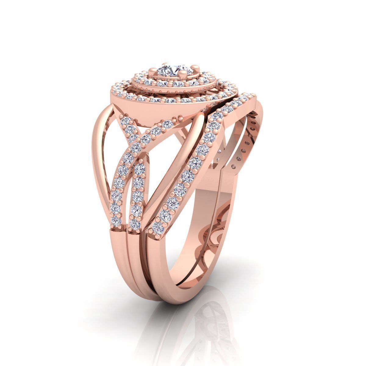 Fancy Woman Set Ring  3D print model_1