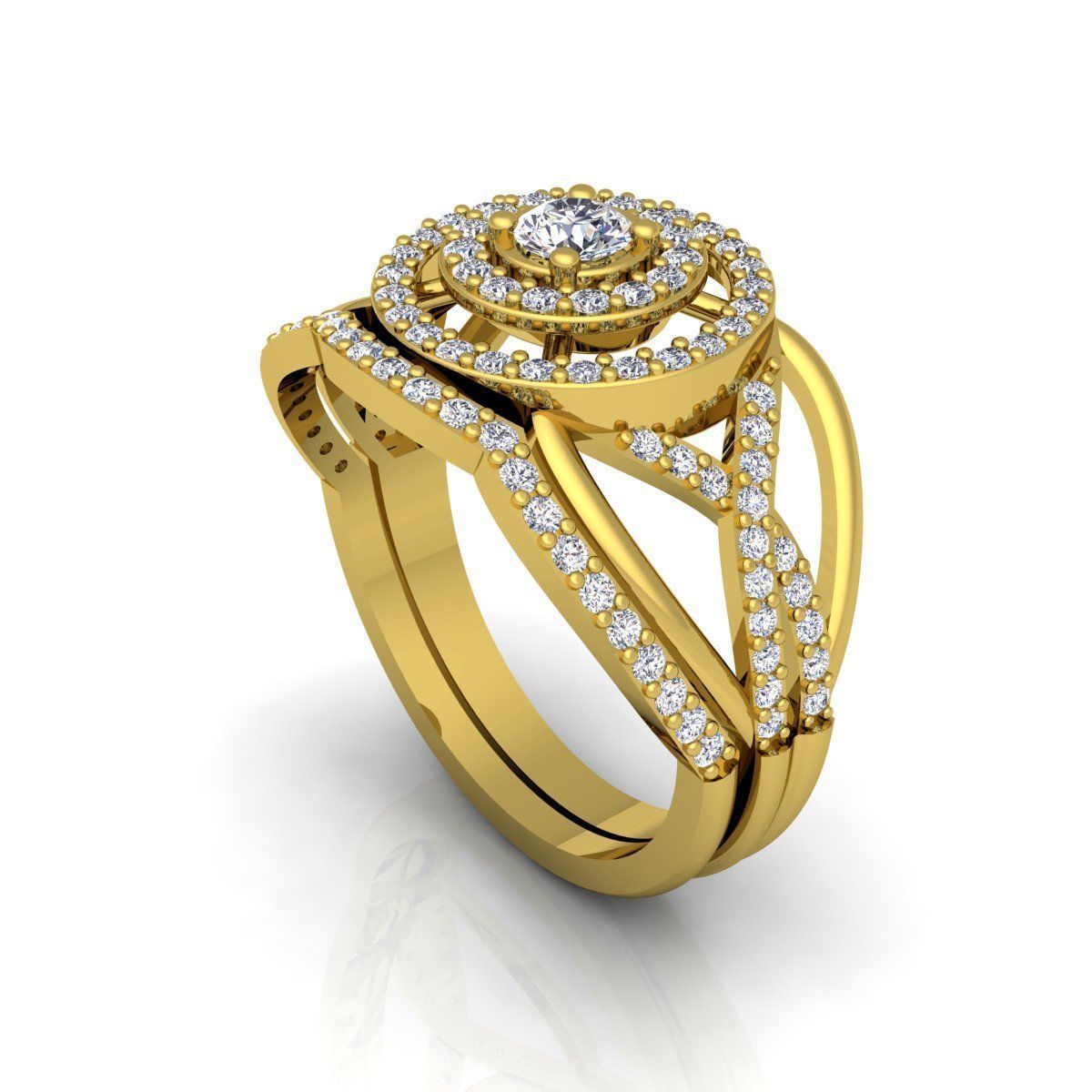 Fancy Woman Set Ring  3D print model_10