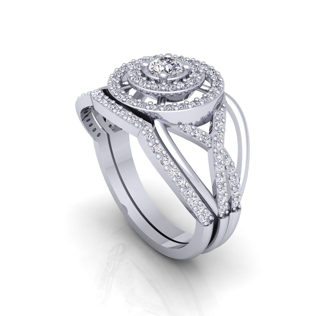 Fancy Woman Set Ring  3D print model_12