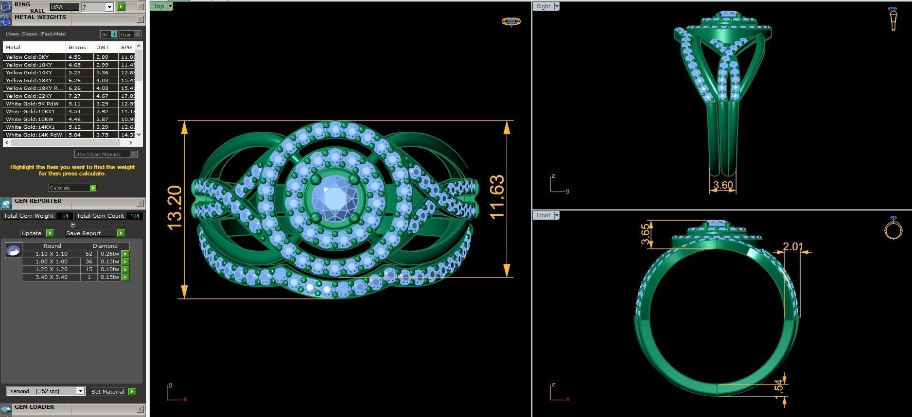 Fancy Woman Set Ring  3D print model_6