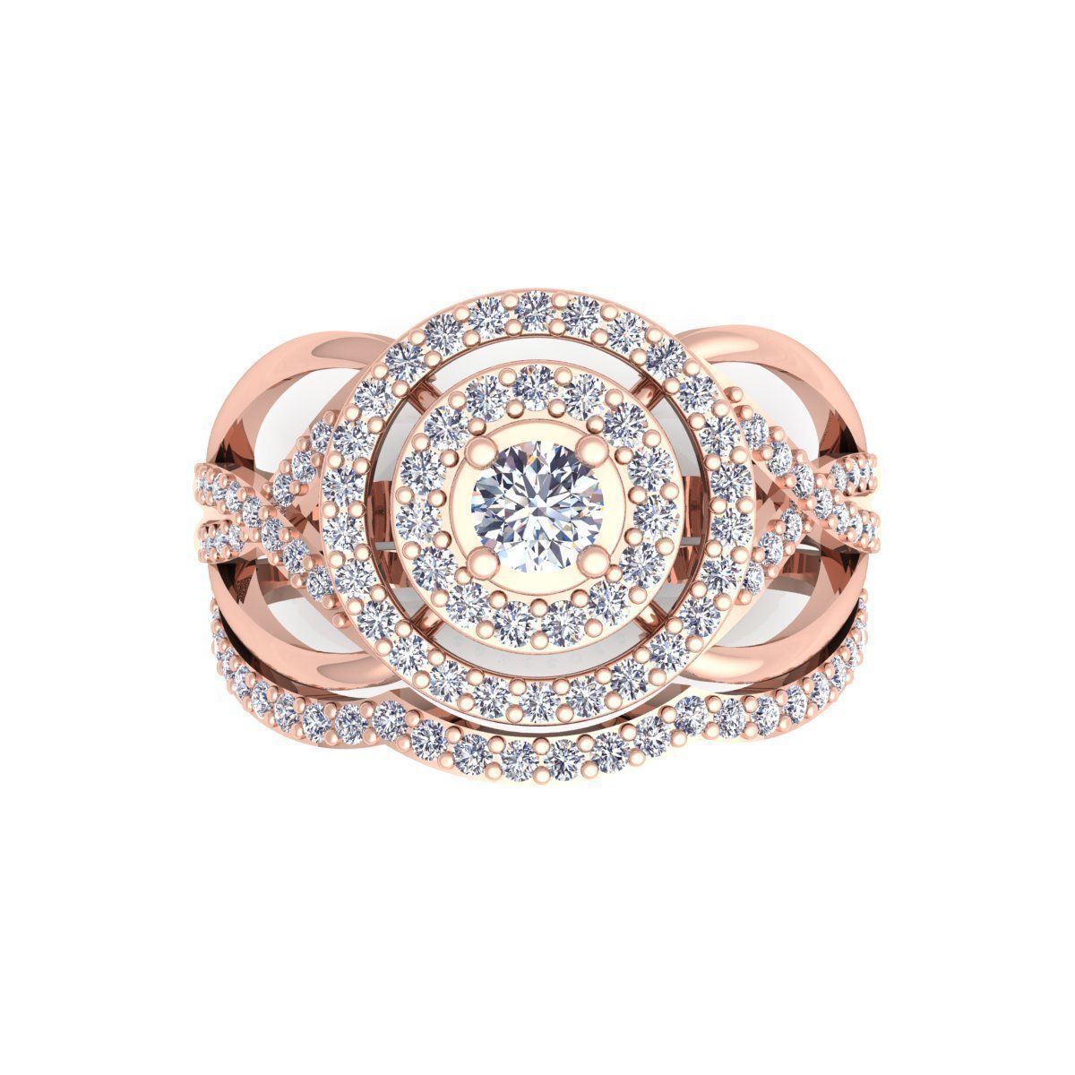 Fancy Woman Set Ring  3D print model_4