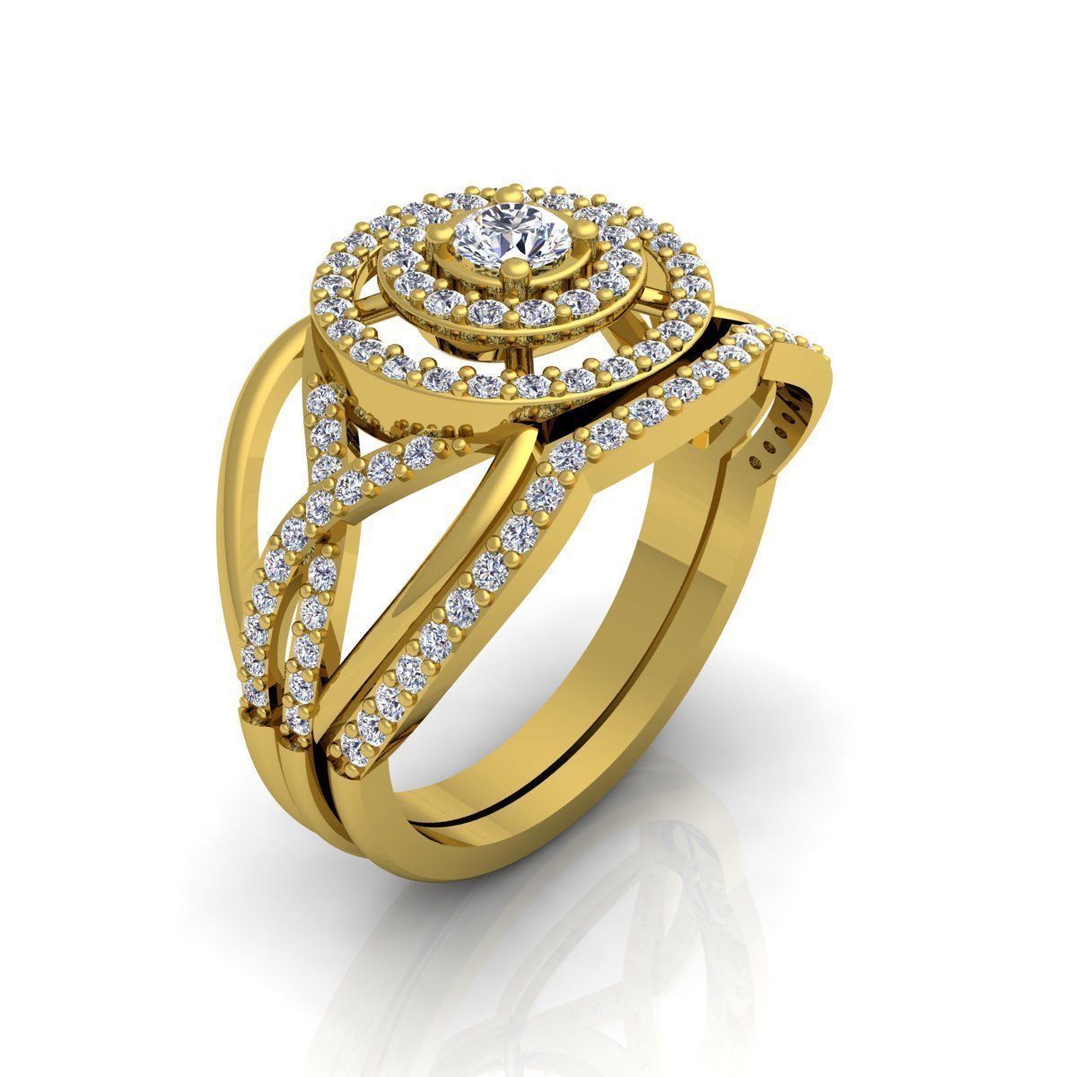 Fancy Woman Set Ring  3D print model_7