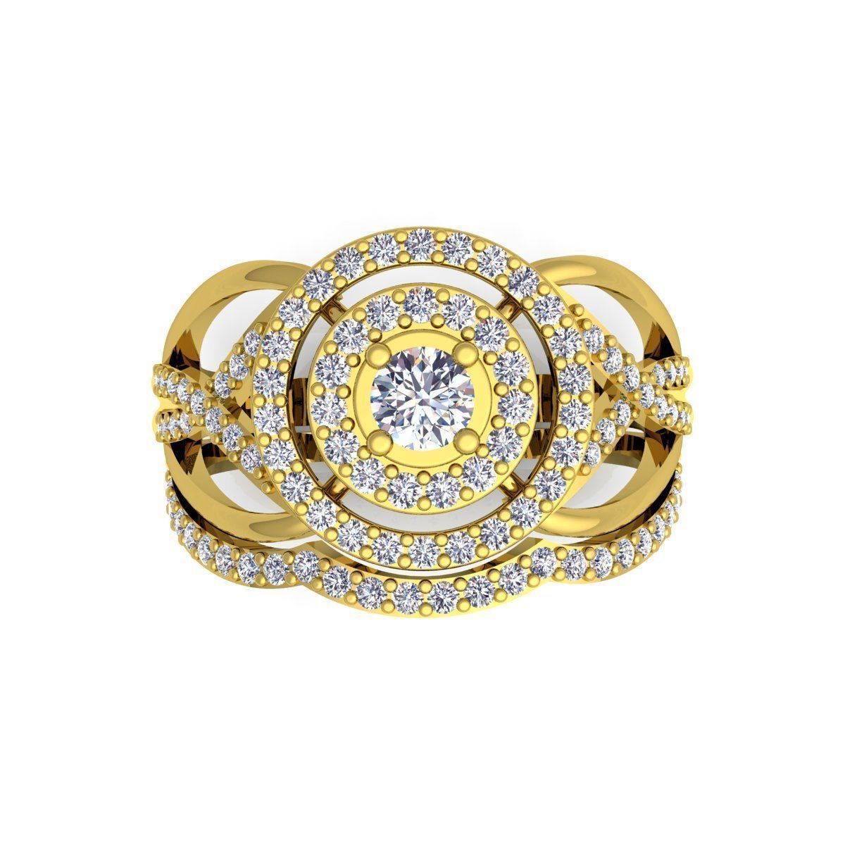 Fancy Woman Set Ring  3D print model_3