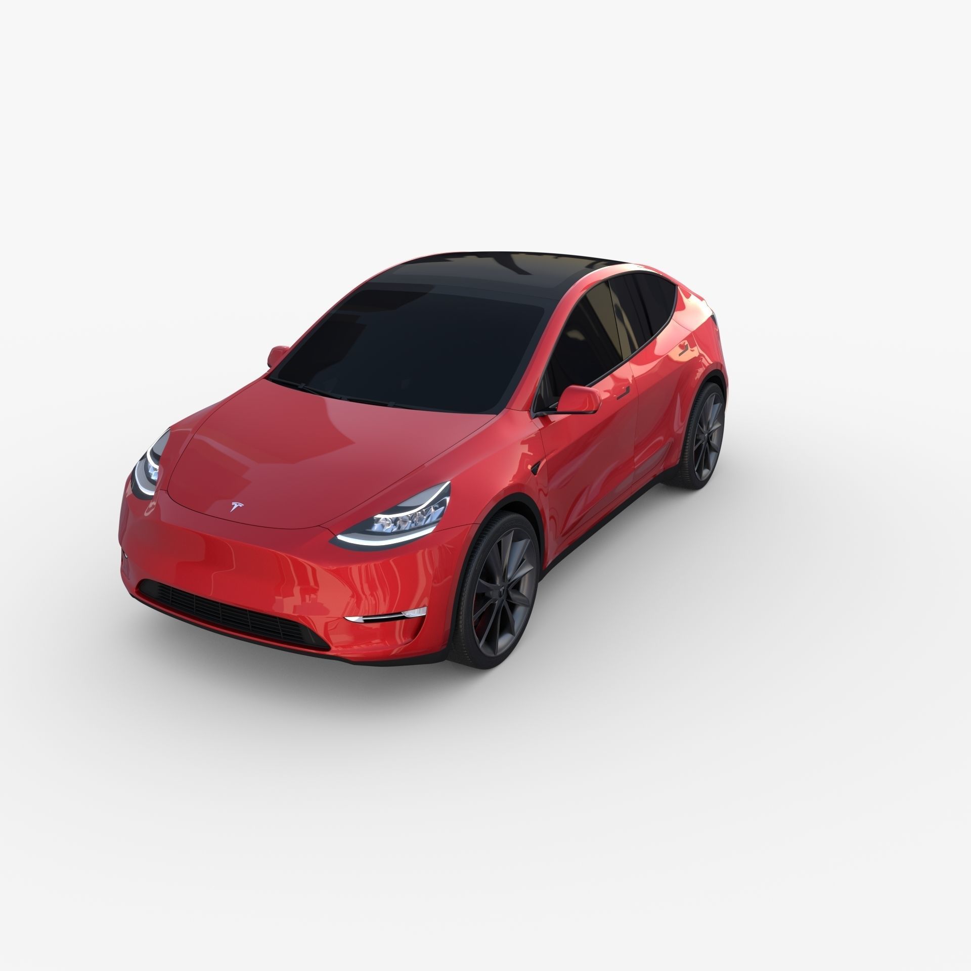 Tesla Model Y RWD Red with chassis 3D model_6