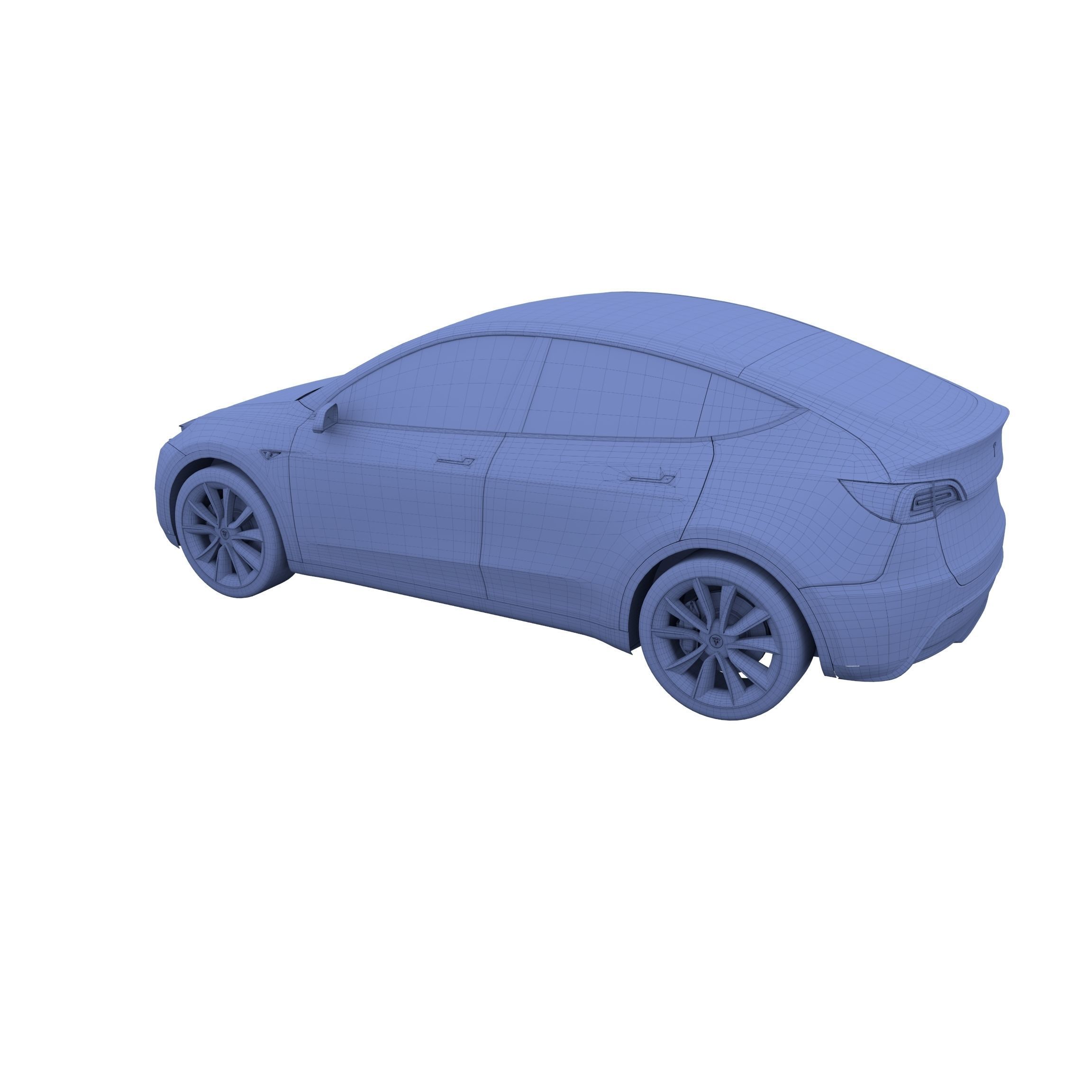 Tesla Model Y RWD Red with chassis 3D model_39