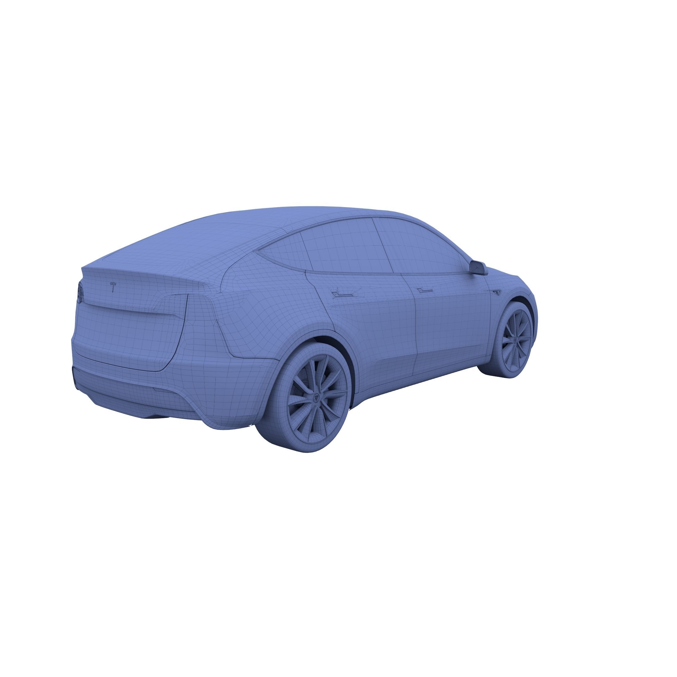Tesla Model Y RWD Red with chassis 3D model_36