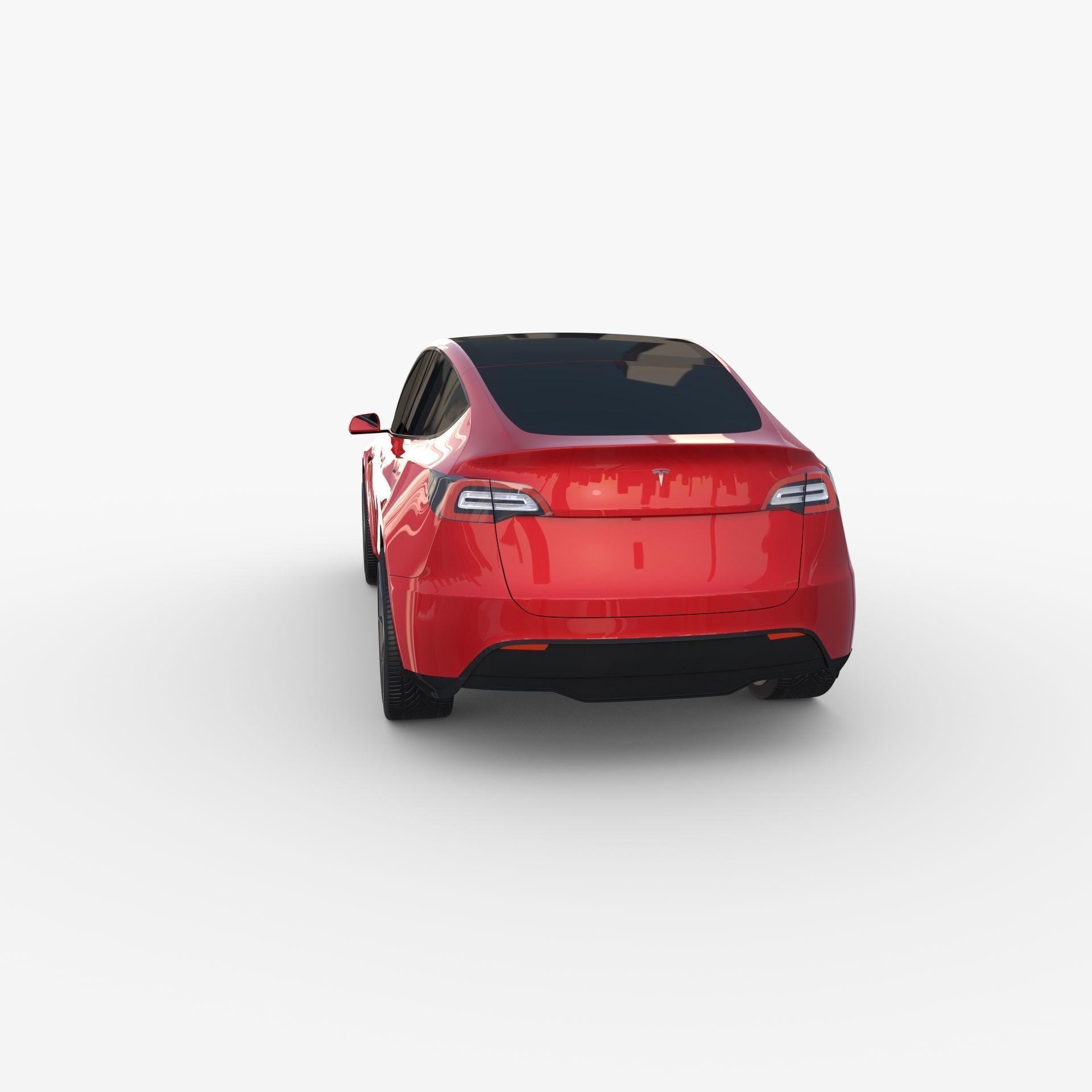 Tesla Model Y RWD Red with chassis 3D model_3