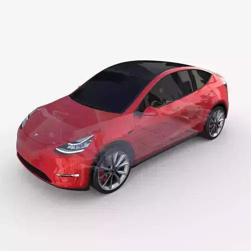 Tesla Model Y RWD Red with chassis