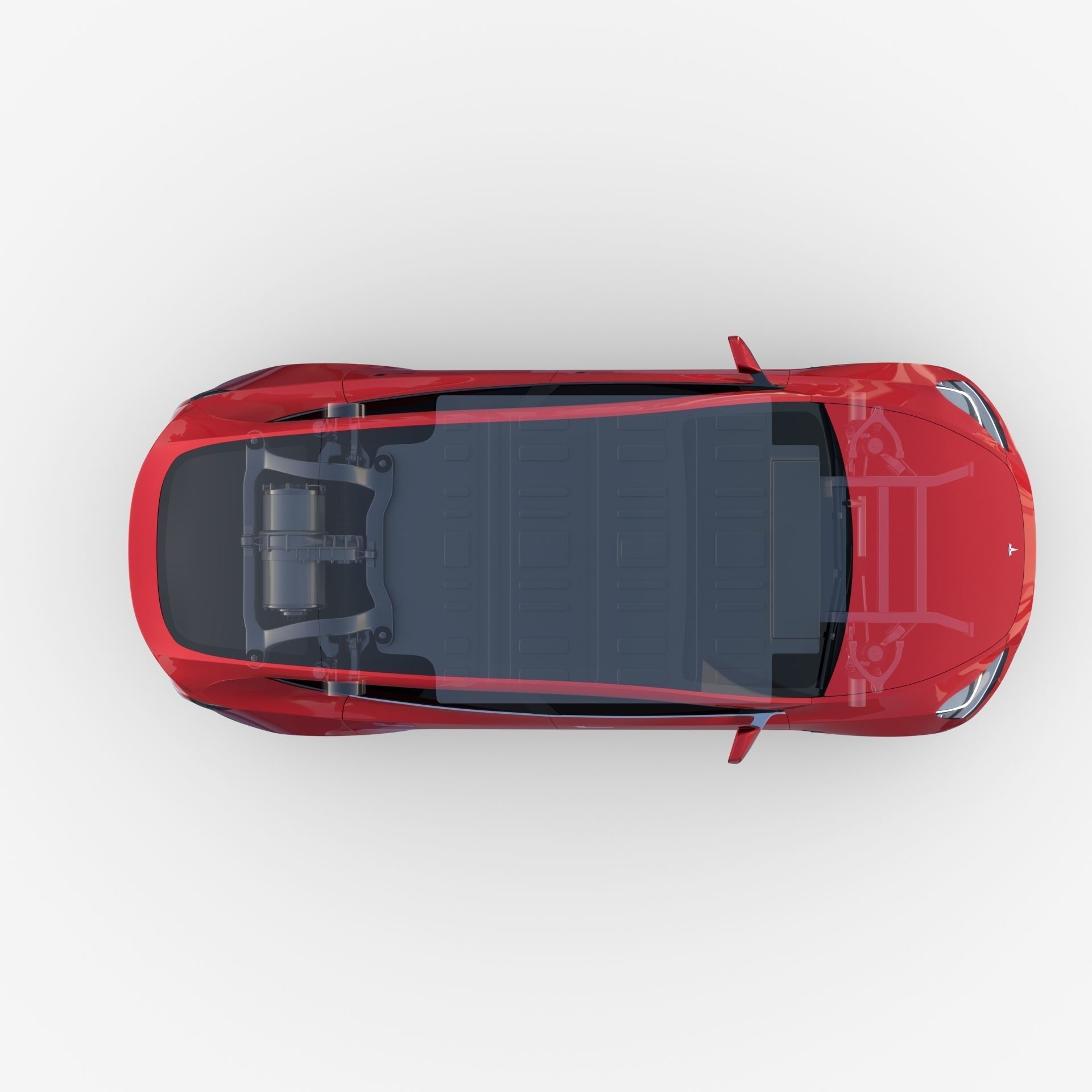 Tesla Model Y RWD Red with chassis 3D model_33