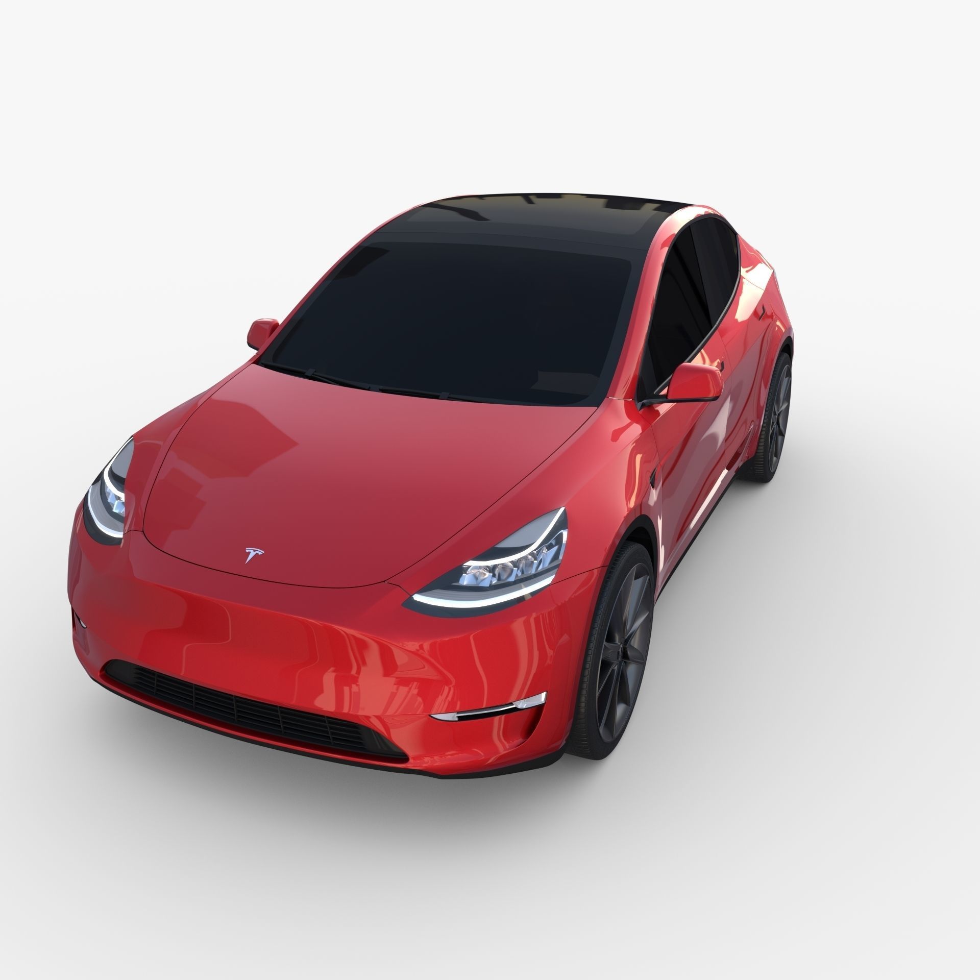 Tesla Model Y RWD Red with chassis 3D model_15