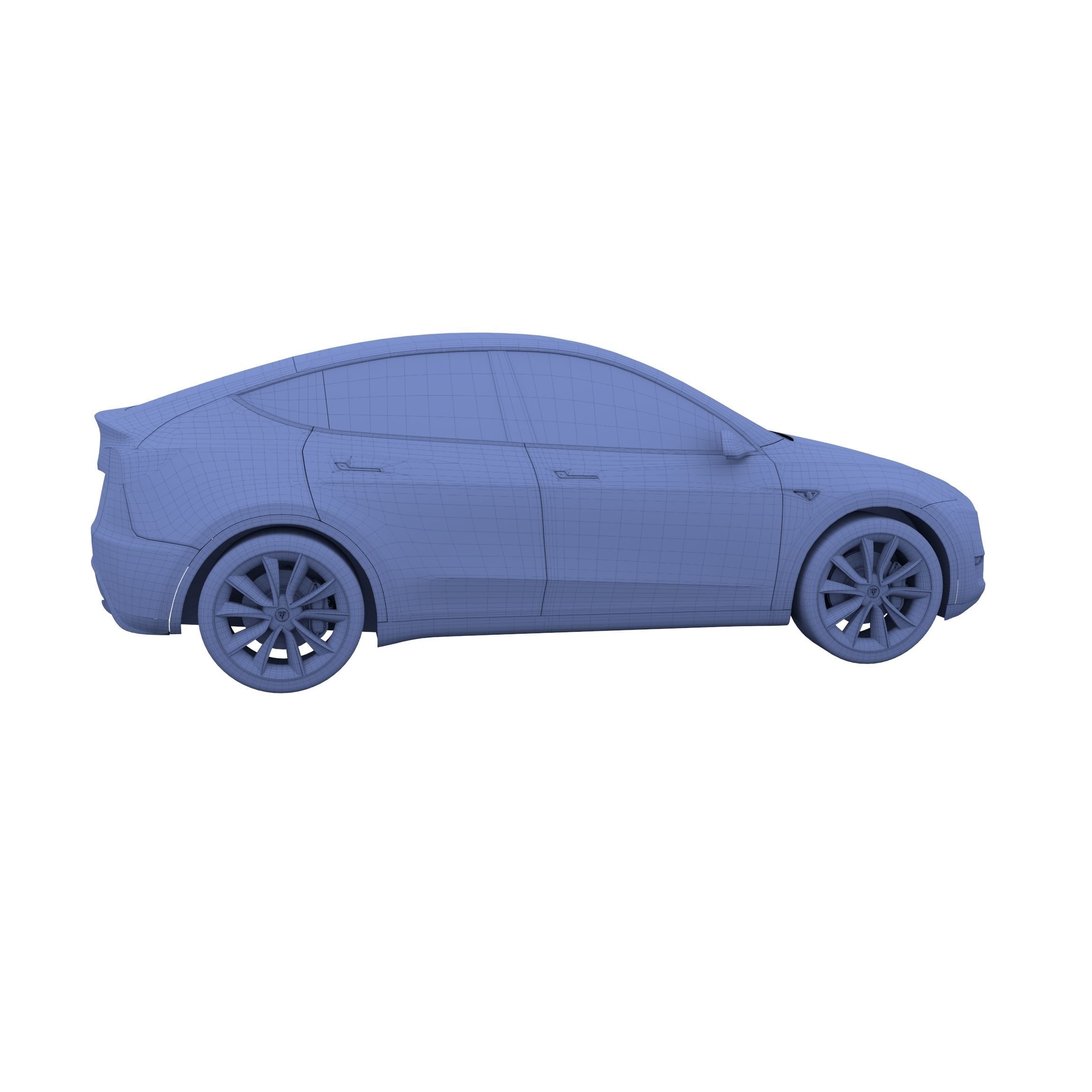 Tesla Model Y RWD Red with chassis 3D model_37