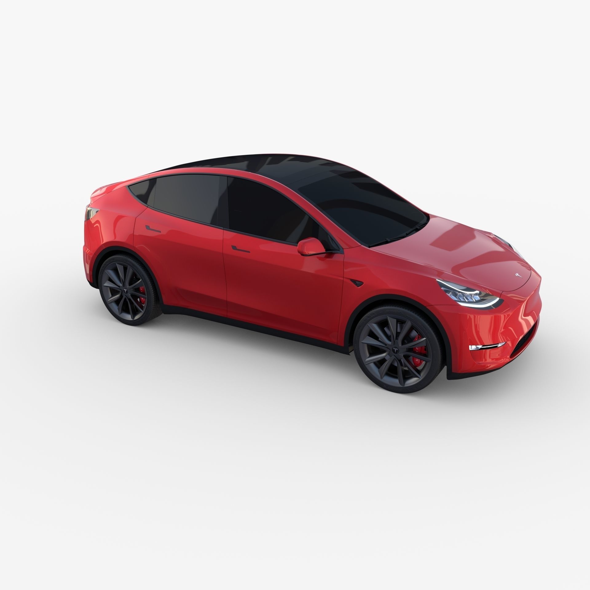 Tesla Model Y RWD Red with chassis 3D model_10