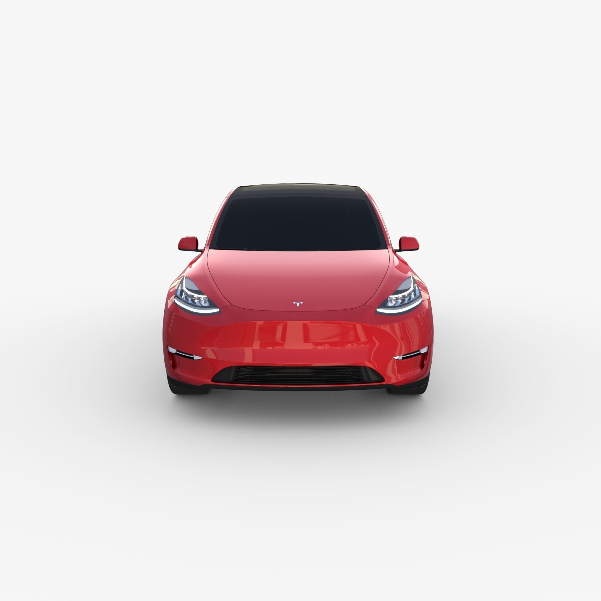 Tesla Model Y RWD Red with chassis 3D model_1