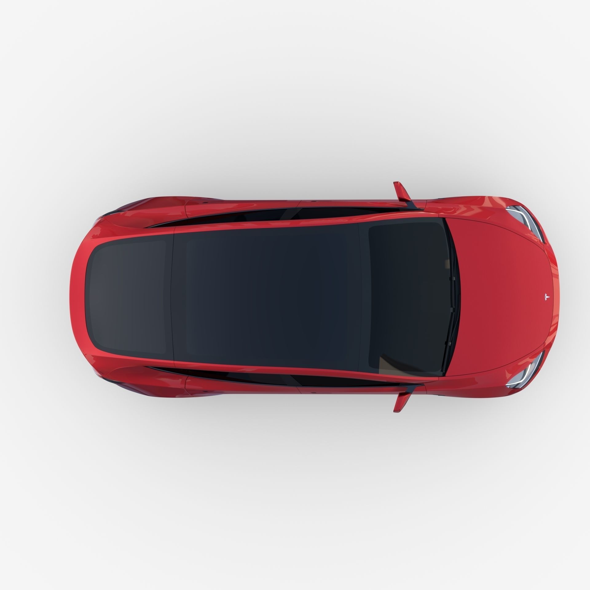 Tesla Model Y RWD Red with chassis 3D model_12