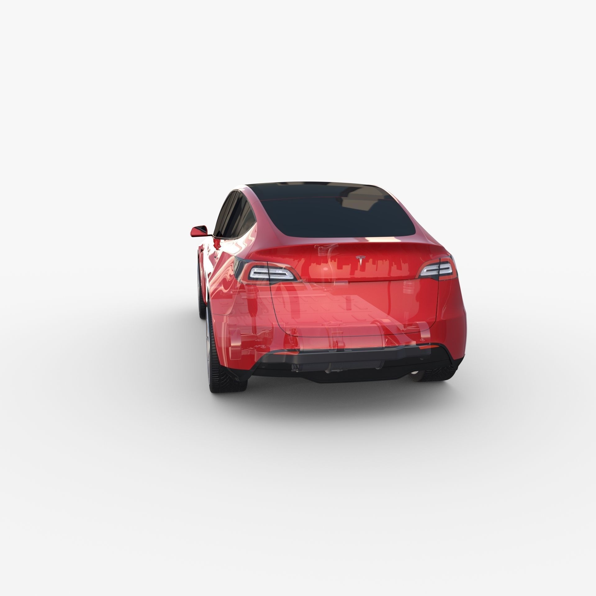 Tesla Model Y RWD Red with chassis 3D model_25