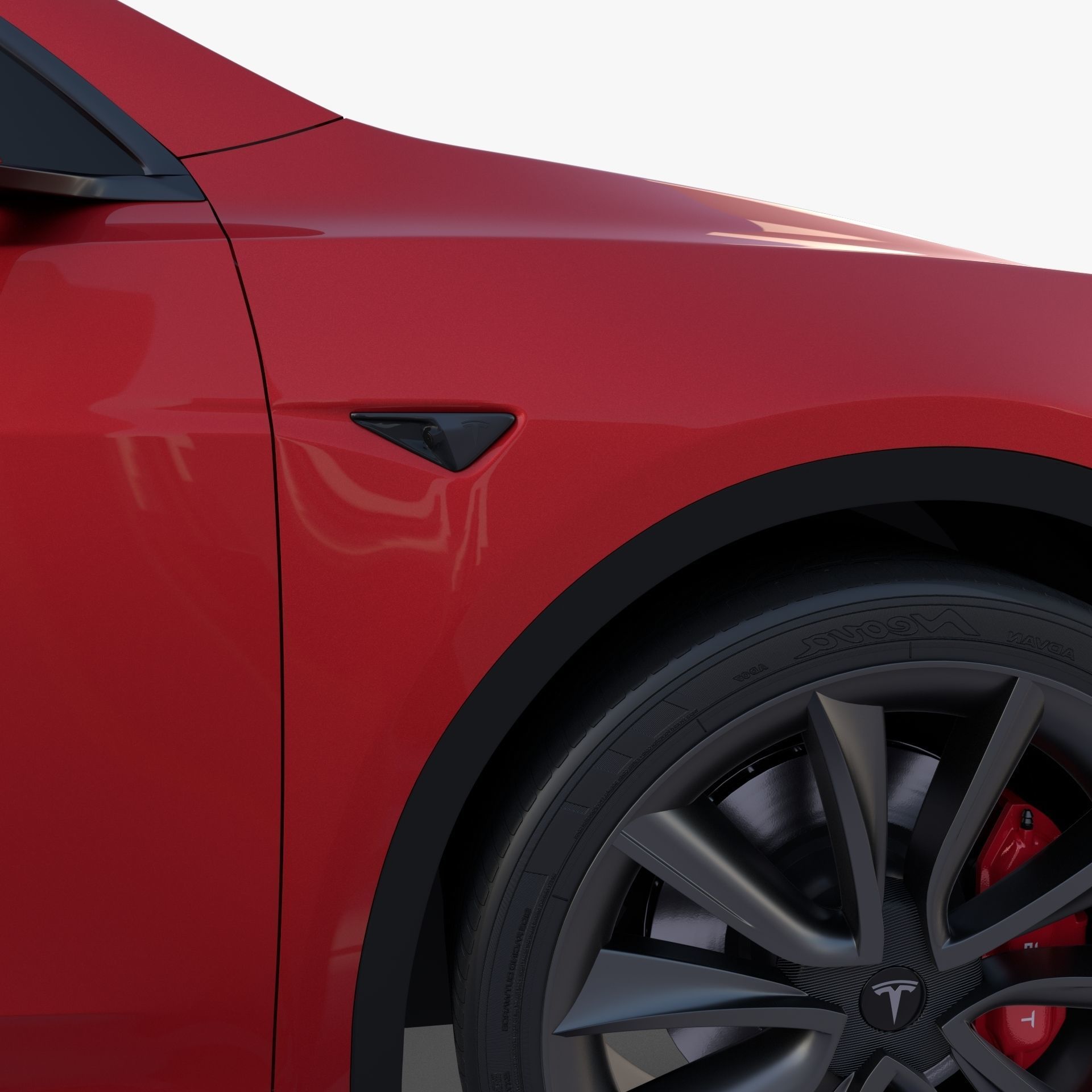 Tesla Model Y RWD Red with chassis 3D model_14