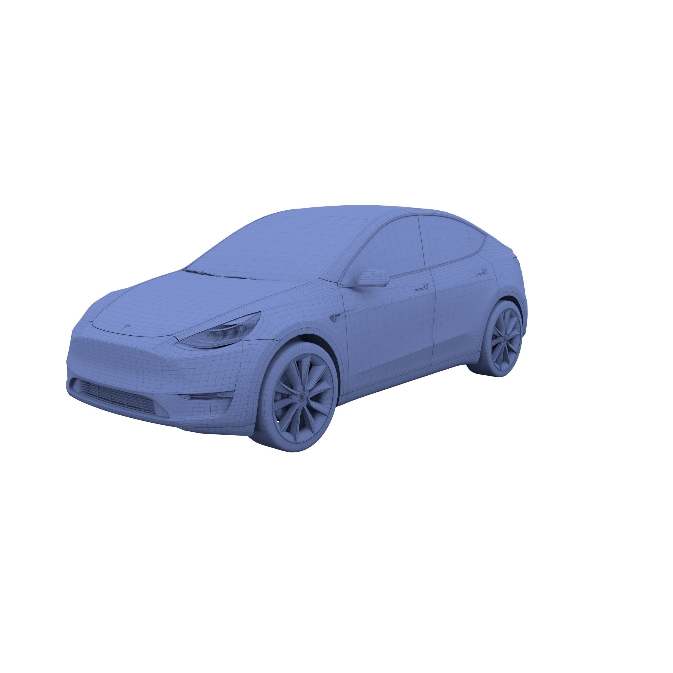 Tesla Model Y RWD Red with chassis 3D model_35