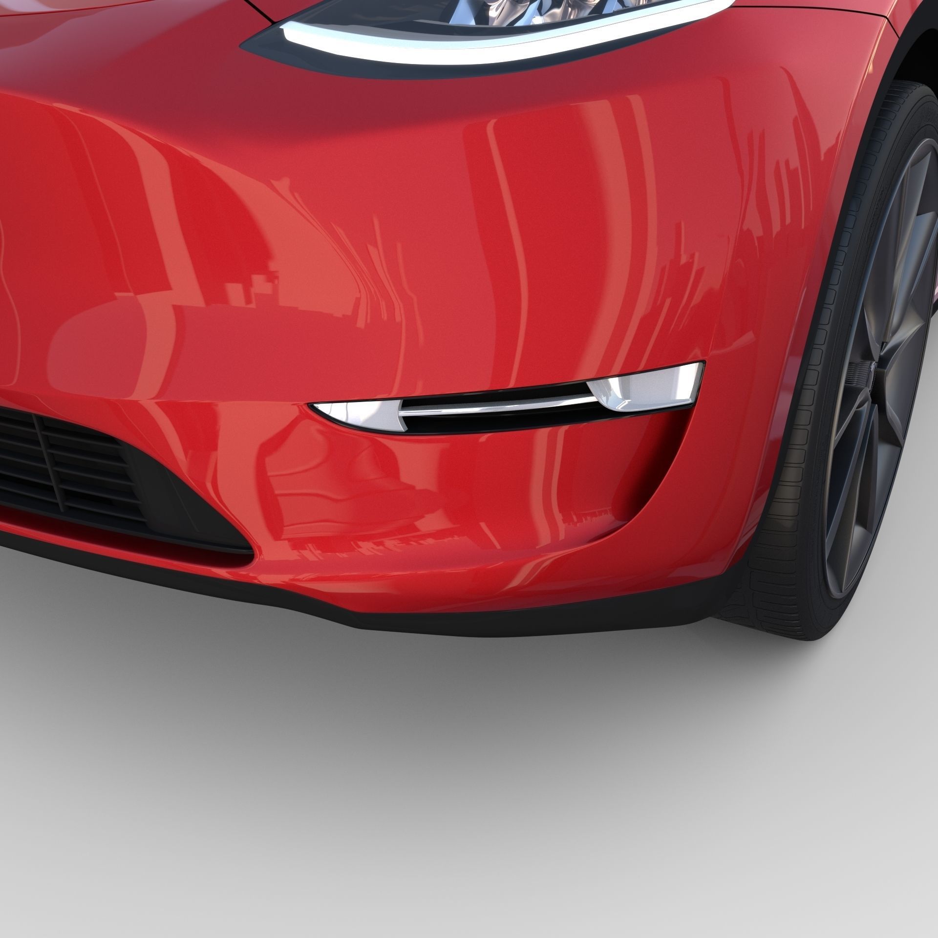 Tesla Model Y RWD Red with chassis 3D model_17