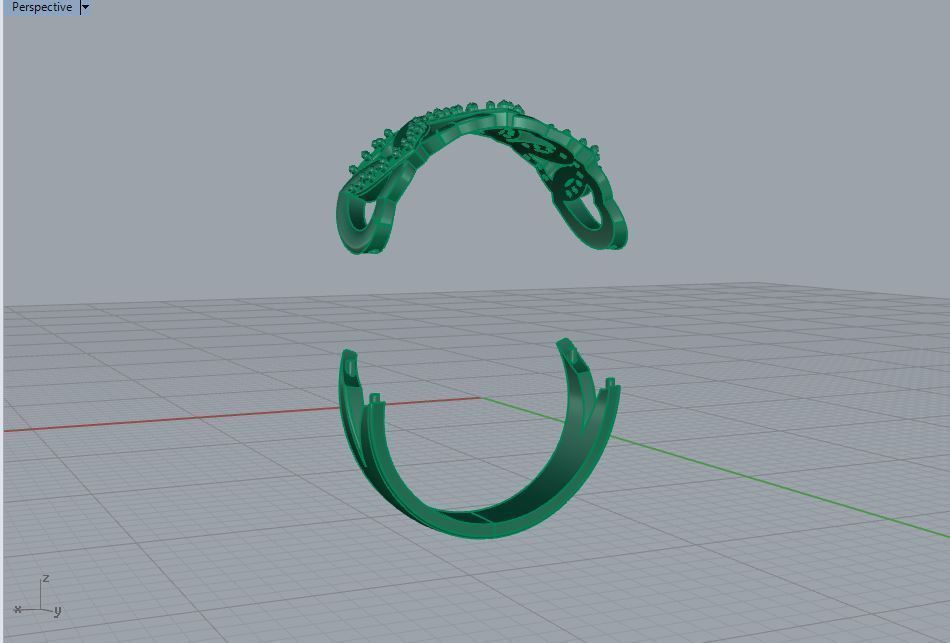 Ring gold with diamonds 3D print model_5