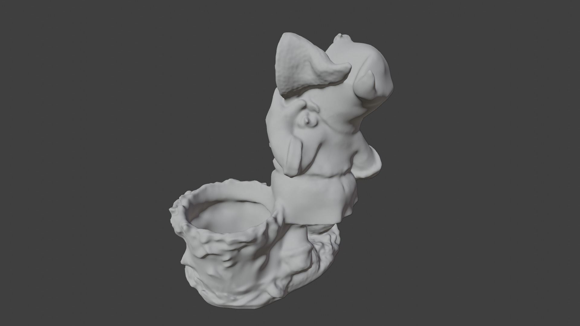 Gnome with flowerpot 3D print model_8