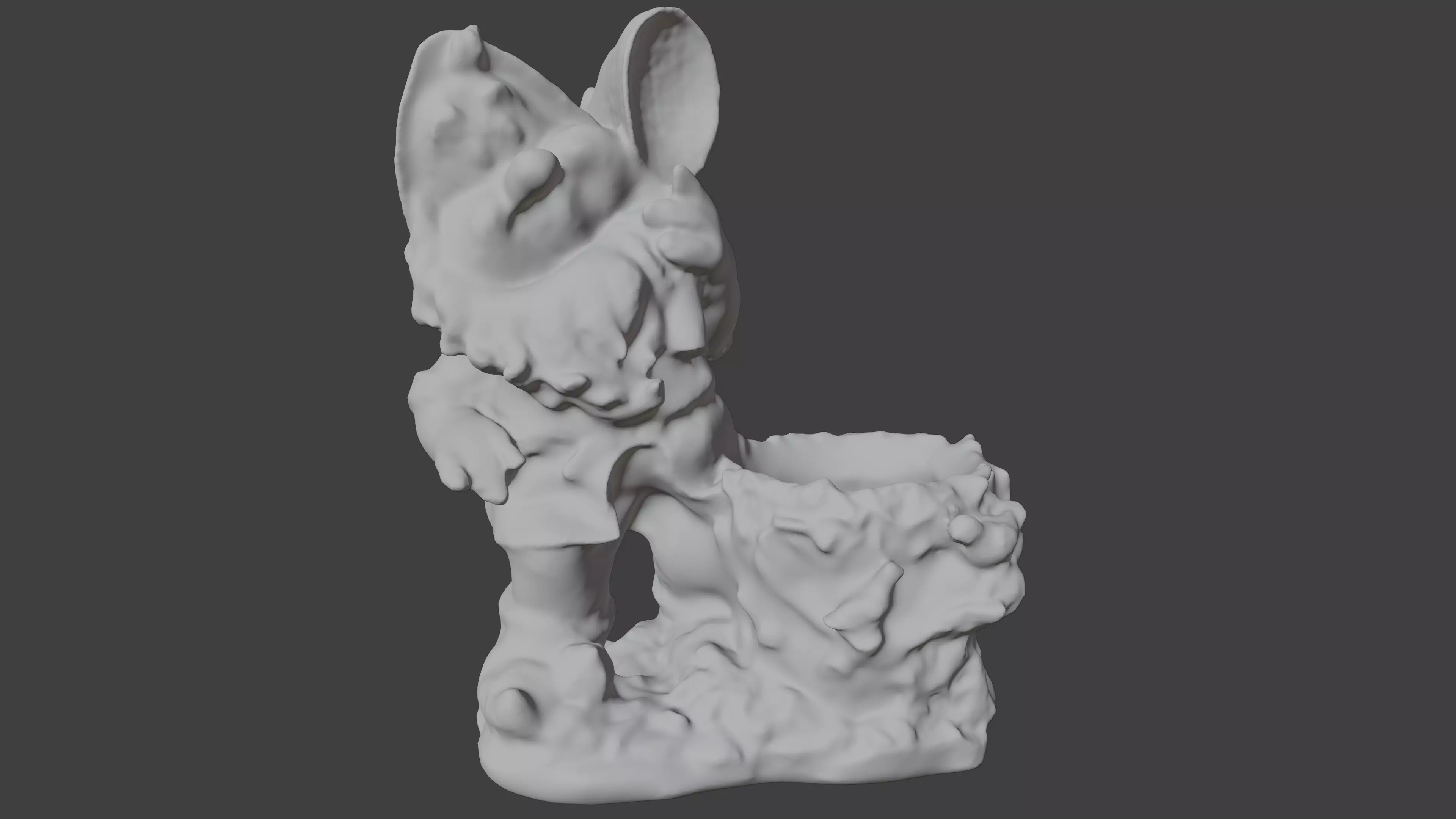 Gnome with flowerpot 3D print model_0