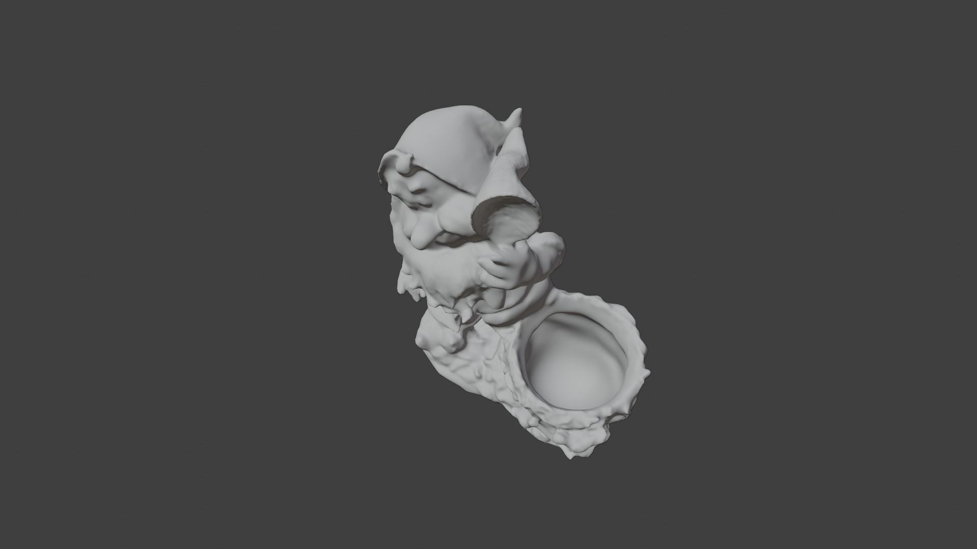 Gnome with flowerpot 3D print model_14
