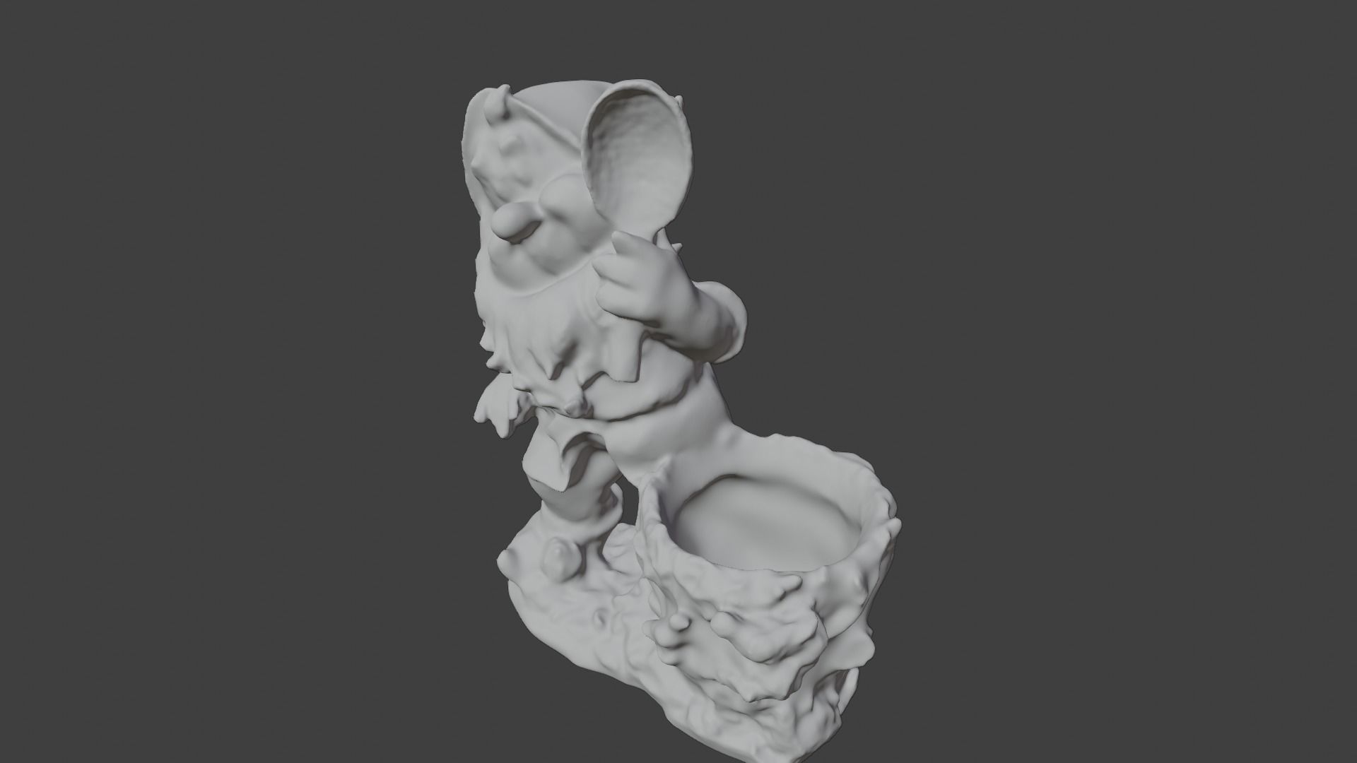 Gnome with flowerpot 3D print model_11