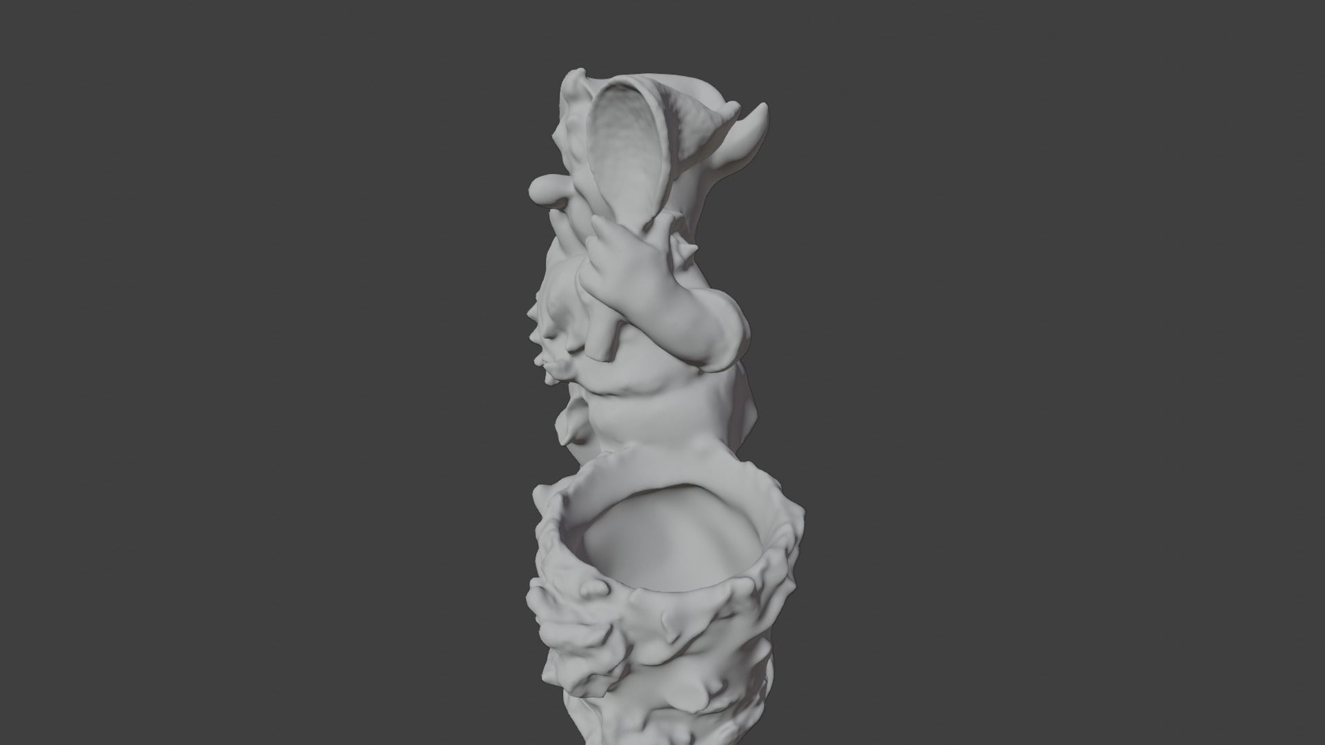 Gnome with flowerpot 3D print model_10
