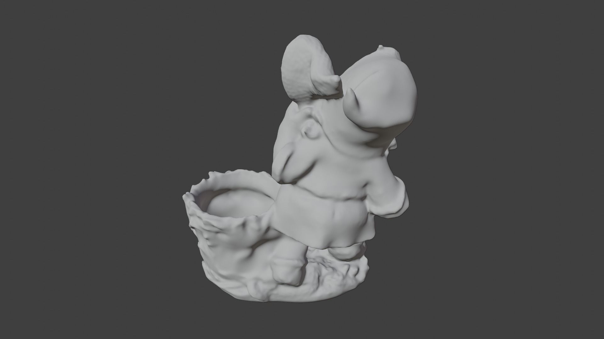 Gnome with flowerpot 3D print model_7