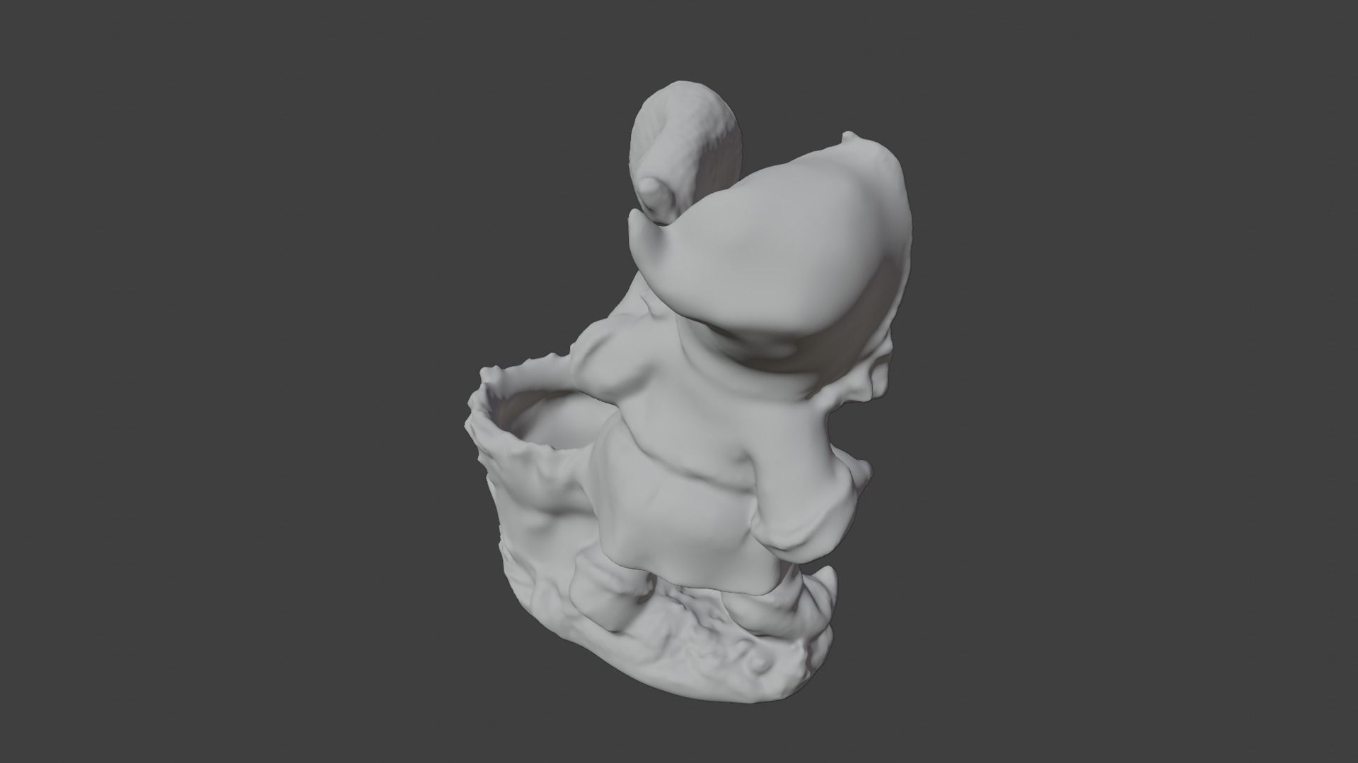 Gnome with flowerpot 3D print model_6