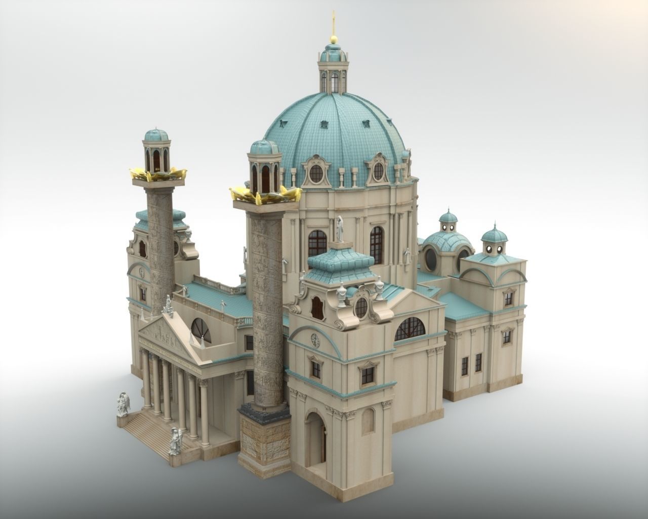Karlskirche - Vienna Austria 3D model_1