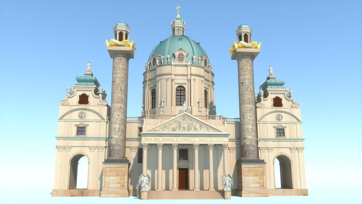 Karlskirche - Vienna Austria 3D model_6