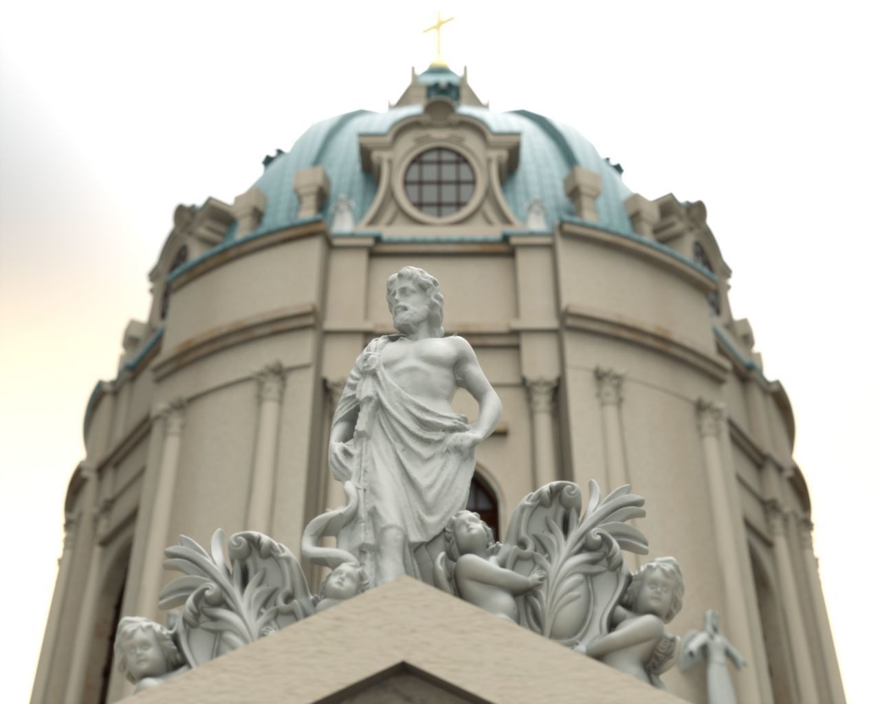 Karlskirche - Vienna Austria 3D model_4