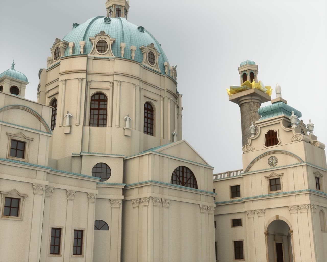 Karlskirche - Vienna Austria 3D model_3