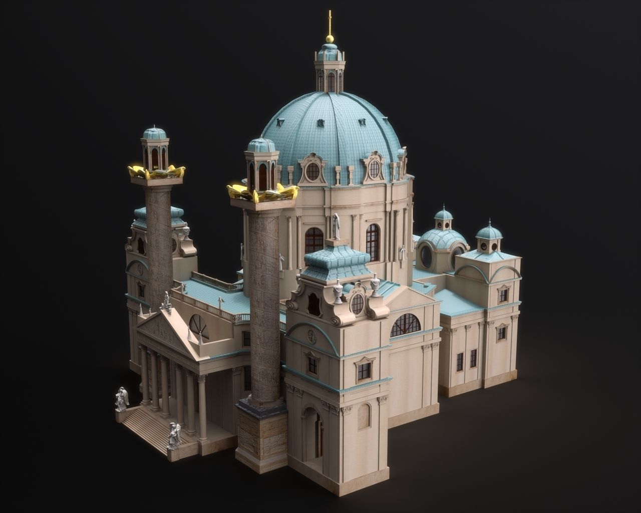 Karlskirche - Vienna Austria 3D model_2