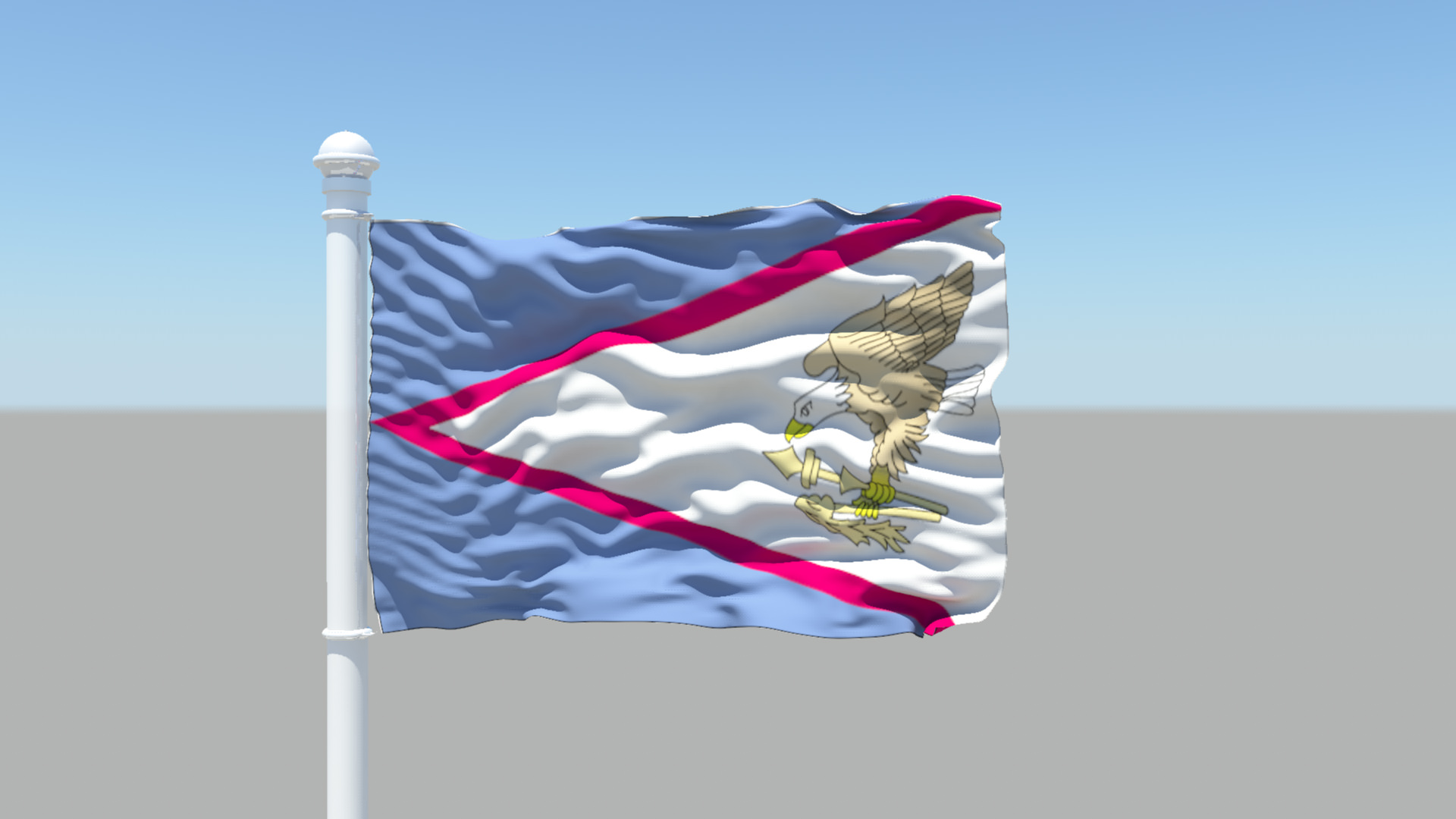 American Samoa Flag 3D model_1