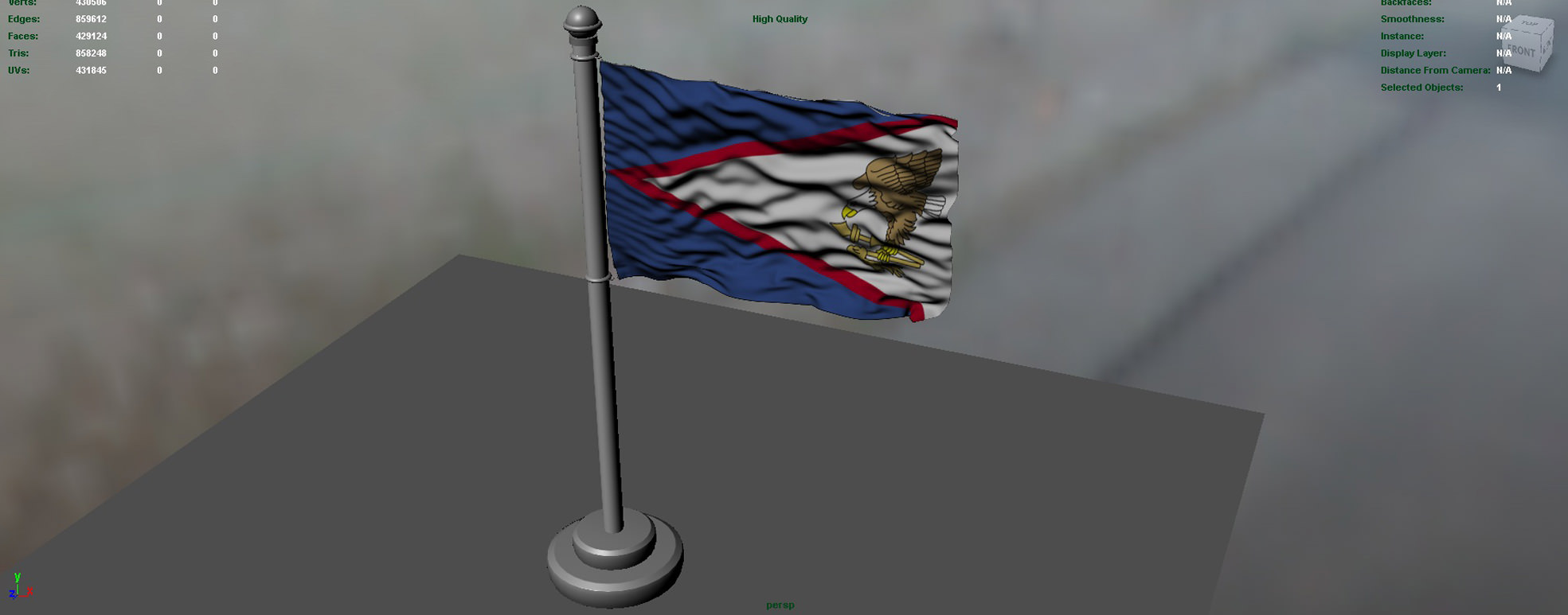 American Samoa Flag 3D model_3