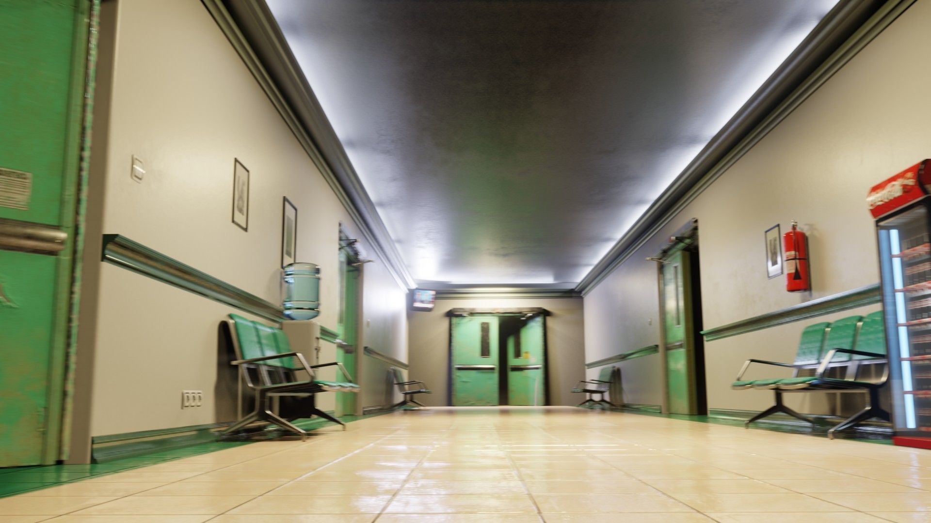 hospital scene with pbr game ready assets 3D model_5