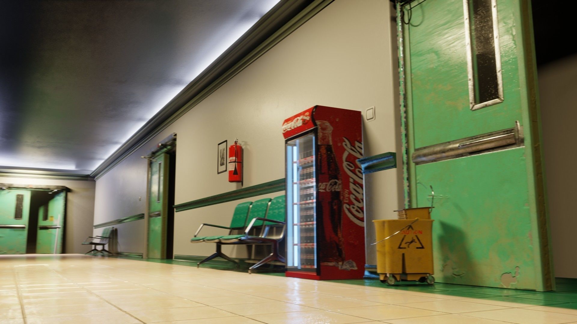 hospital scene with pbr game ready assets 3D model_2