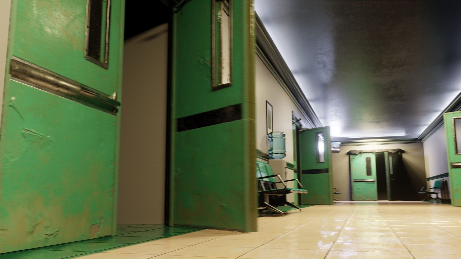 hospital scene with pbr game ready assets 3D model_3