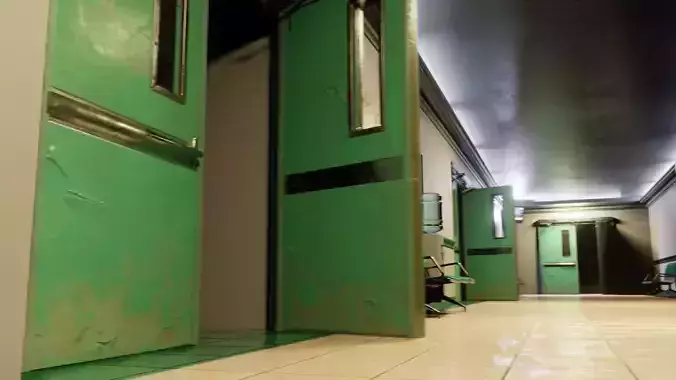 hospital scene with pbr game ready assets