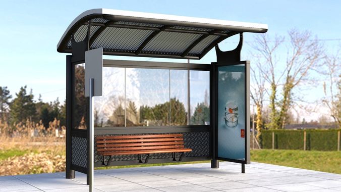 Bus Stop Shelter 3D model
