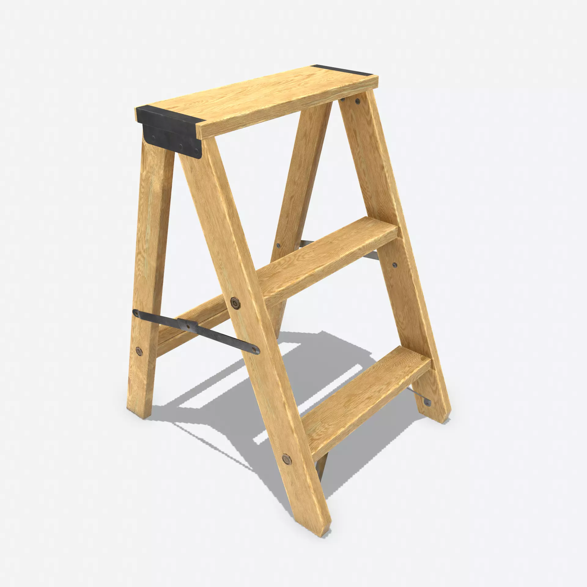 Wooden Ladder Animated RIG PBR Low-poly 3D model
