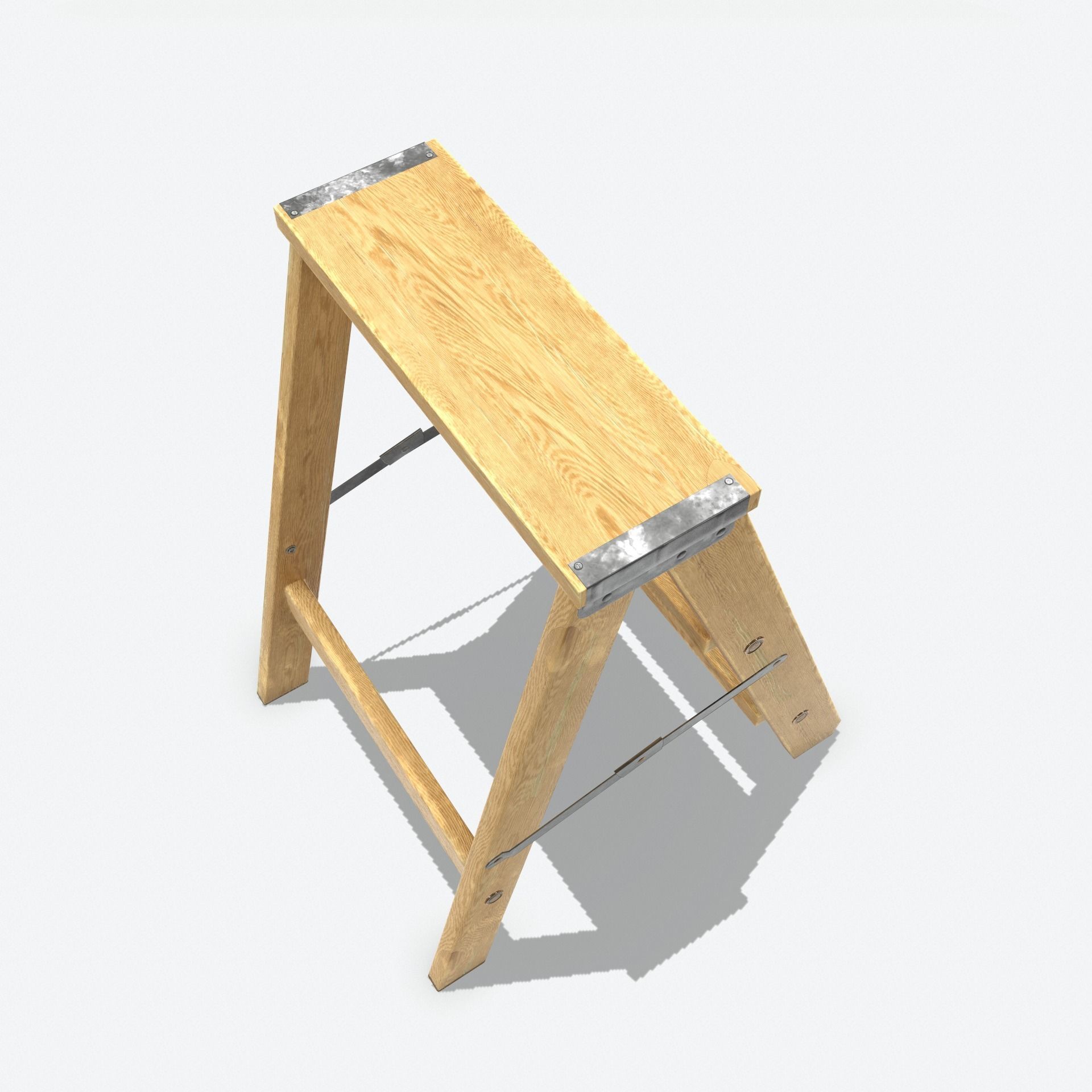3D model Wooden Ladder Animated RIG PBR VR / AR / low-poly rigged ...