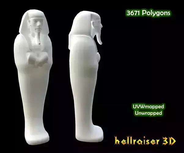 Egyptian Sarcophagus Low-poly 3D model