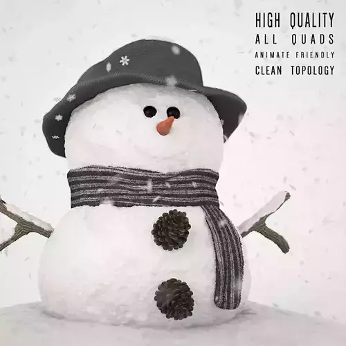 Snowman wearing hat and scarf