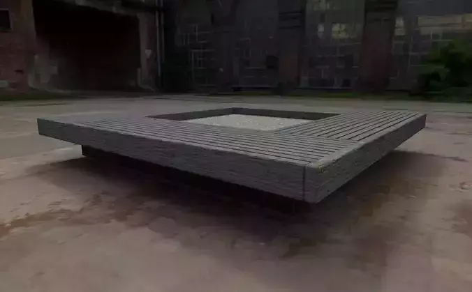 Bench 4 with pbr textures low poly