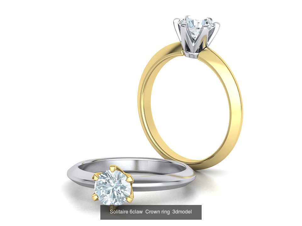 Solitaire 6claw Crown Rings Collection  _4