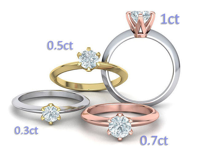 Solitaire 6claw Crown Rings Collection  